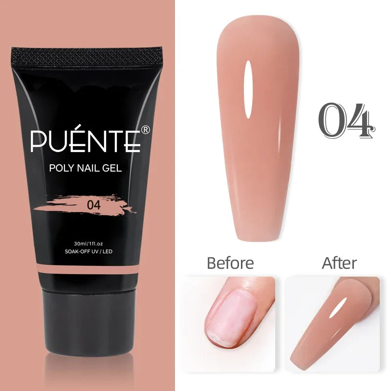 PUENTE Pearl Color Builder Nail Gel Polish Hema Free Shell Thread Glitter Nail Extension Semi-Permanent Construction Gel Varnish