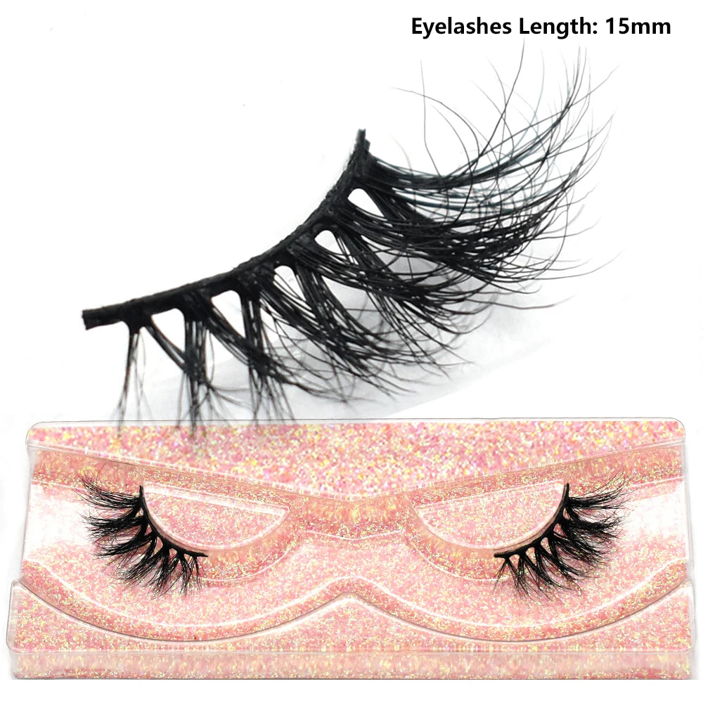 Half Eye Lashes Natural 3D Mink Short False Eyelashes Fluffy Wispy Cross Strip Fake Lashes Soft Half Eyelashes Extension Makeup