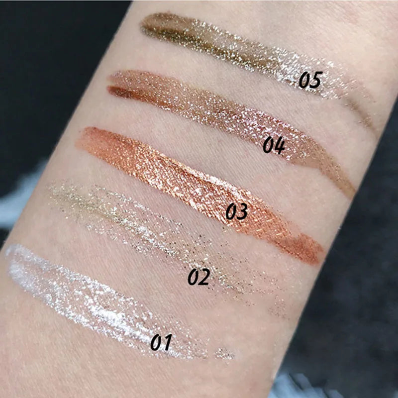 1Pcs Professional Shiny Liquid Eye shadow Eyeliner Cosmetics for Women Pigment Silver Rose Gold Color Glitter Cheap Makeup