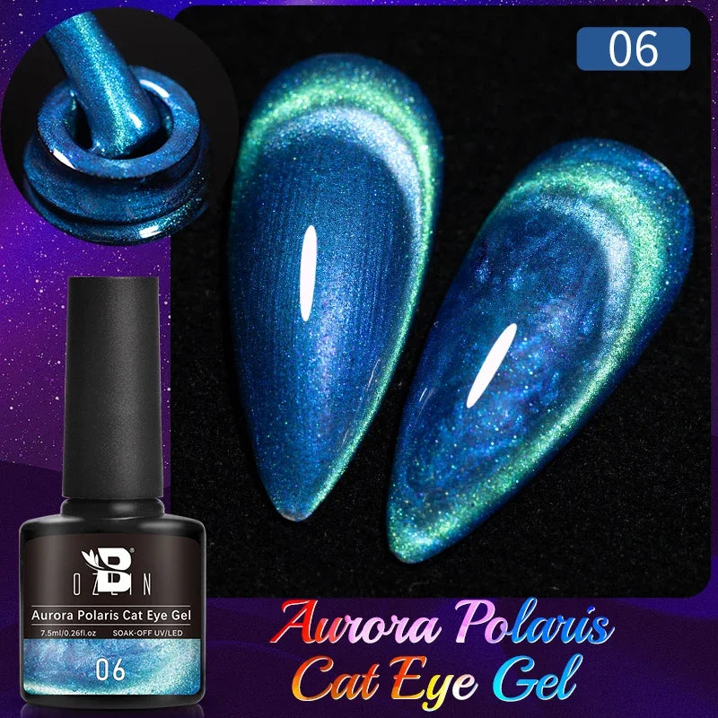 7.5ML Pink Blue Nail Gel Cat eye Semi Permanent Nail Art Soaking UV LED Nail Salon DIY Nail Salon Gel For Autumn And Winter