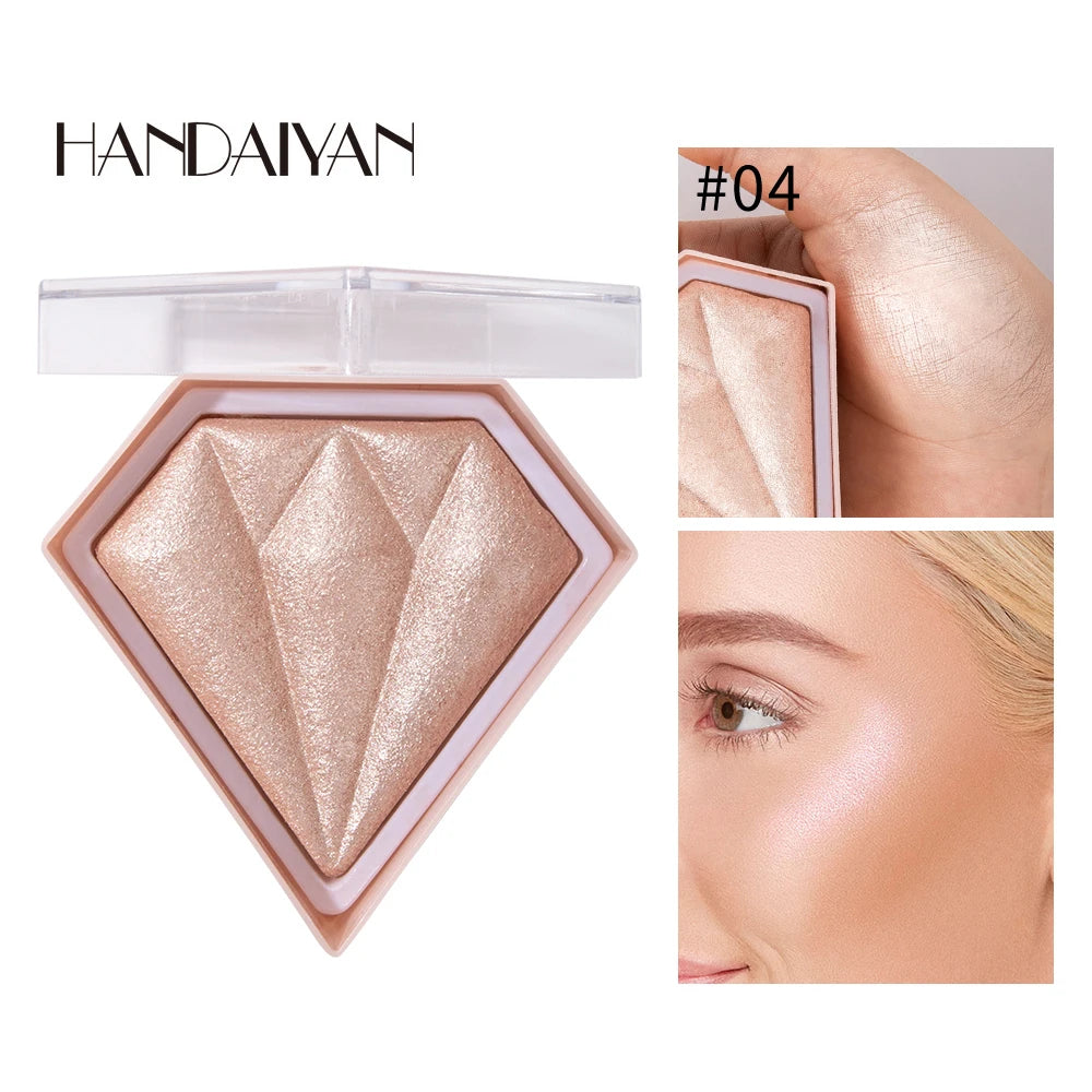 Natural Diamond Highlighter Powder 5 Color Shimmer Contour Nose Shadow Brightening Face Makeup Cosmetics Palette