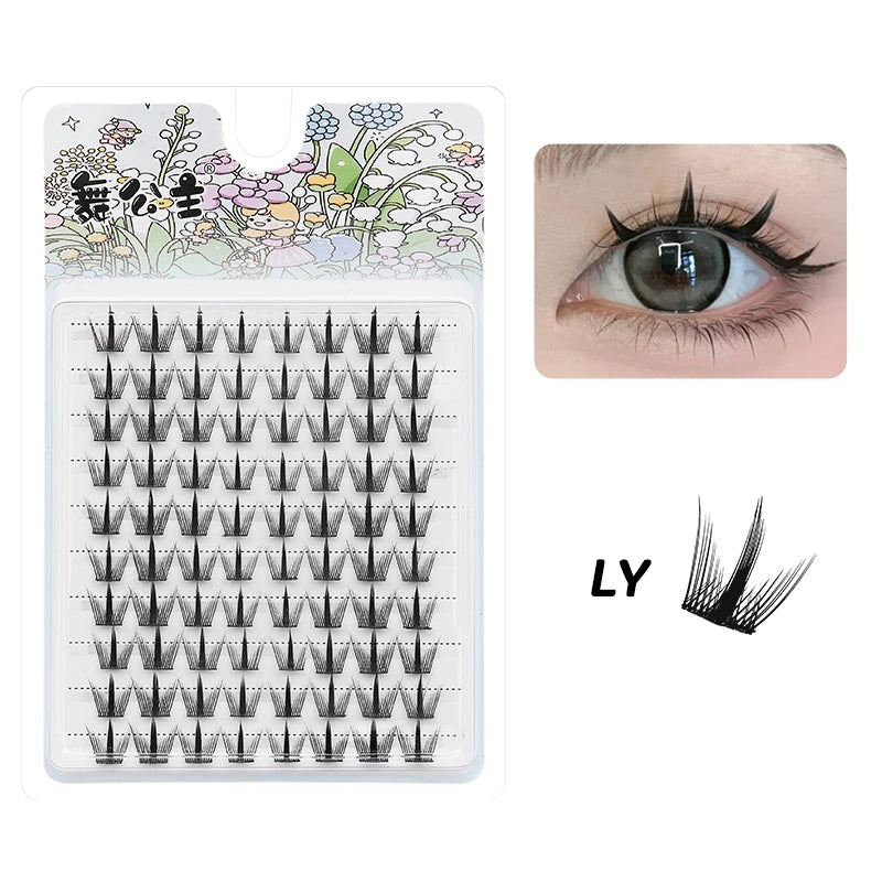 DINGSEN 10 rows Individual Eyelashes Wholesale 10-12mm Cluster Lashes Natural Anime False Kake Eyelashes Extension Makeup