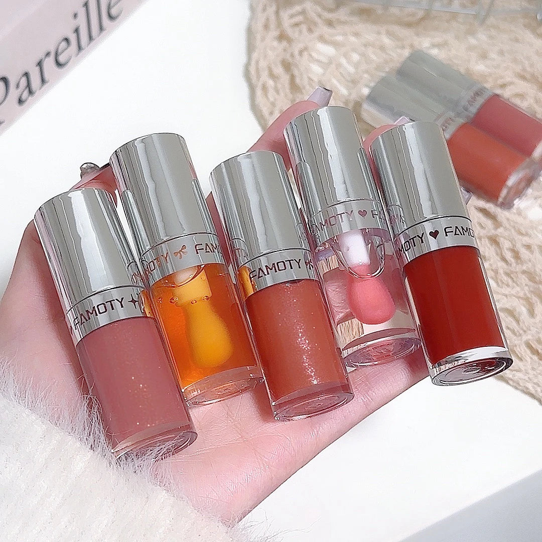 Shiny Lip Moisturizing Serum Crystal Lip Gloss Jelly Lip Oil Long Lasting Liquid Lipstick Hydrating Plumping Tinted Lips Makeup