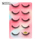 3D Faux Mink Lashes X05 Fluffy Wispy False Eyelashes 5Pairs Reusable Soft Volume Eyelashes Natural Look for Daily & Party Makeup