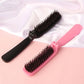 Foldable Nylon Bristle Hair Brush For Smoothing Detangling And Volumizing With Portable Design For Travel And Daily Use