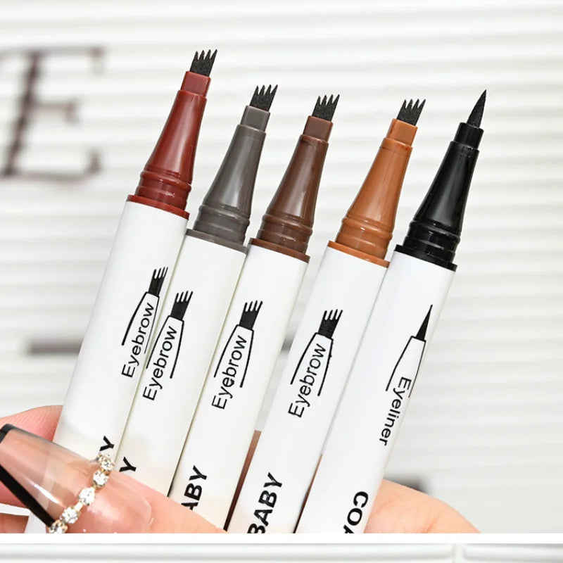 2 in1 Double Head Eye liner Brow Pencil Make up Waterproof Long-lasting No Blooming Rotatable Eyeliner Eyebrow Tattoo Pen Makeup
