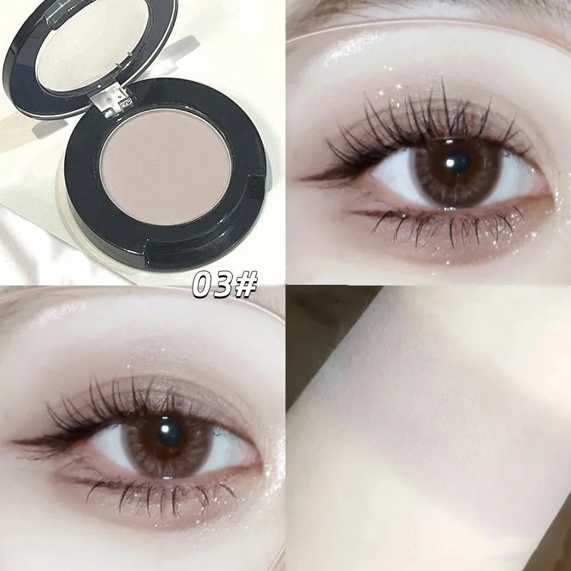 Monochrome Matte Brown Eyeshadow Makeup Waterproof Lasting Shiny Green Eye Makeup Natural Brighten Eyeshadow Highlighter Palette