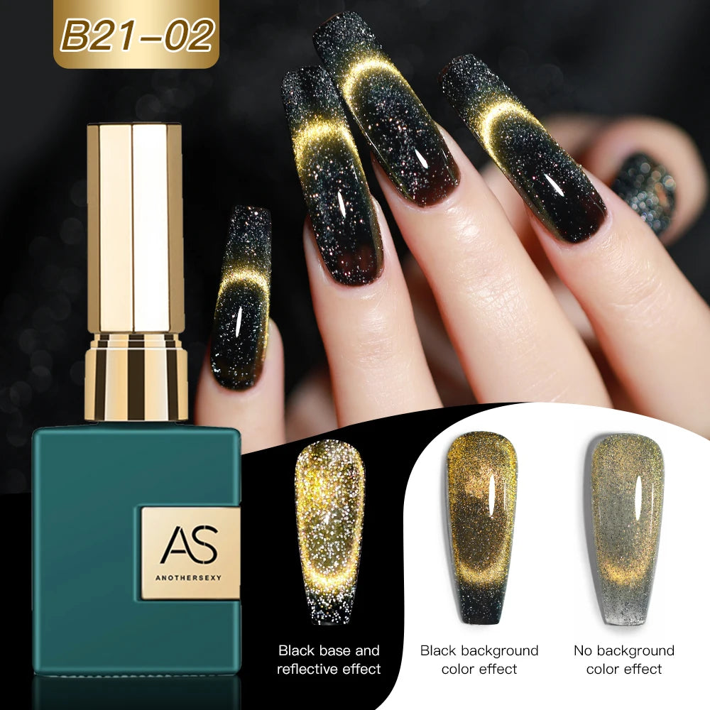 AS 15ml Cat Eye Nail Gel Polish 9D Shiny Magnetic Gel Polish Galaxy Effect Nail Gel Soak Off Manicure Varnish Need Black Gel