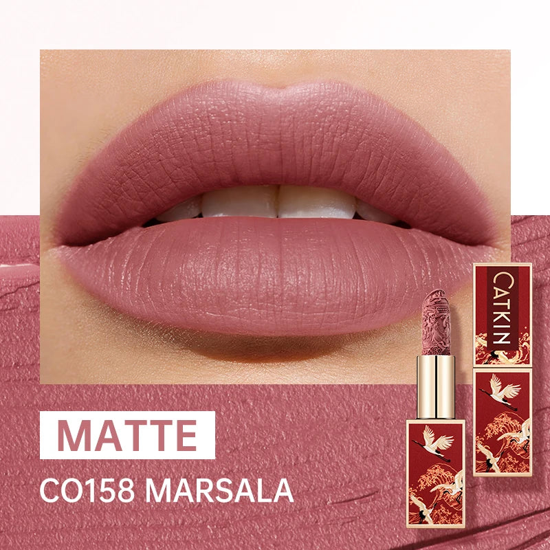 CATKIN Makeup Velvet Matte Lipstick, Hydrating Satin Long Lasting lipstick with Smooth and Creamy Texture