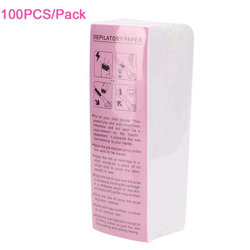 20/50/100pcs Wax Strips  Nonwoven Hair Removal Wax Paper Body Leg Arm Hair Removal Epilator Wax Strip Paper Roll High Quality