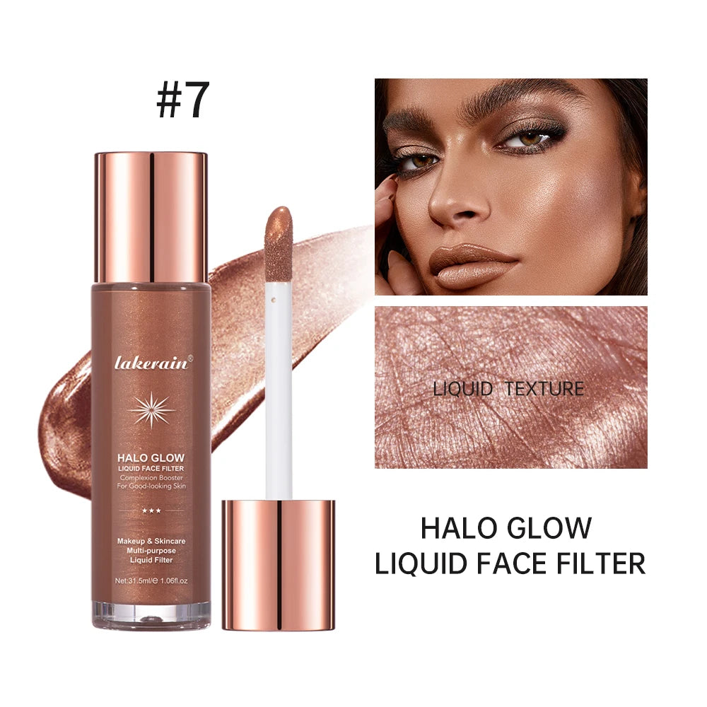 Bronzer Facial Gloss Liquid Highlighter Permanent Setting Contouring Liquid Moisturizes Soothes Long-lasting Effect Face Filter