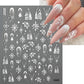 2pcs 5D Christmas Nail Stickers Waterfall Snowflakes Santa Claus Elk Gingerbread Nail Decals  Embossed Winter  Xmas Manicure Set
