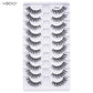 YSDO 5/10 Pairs Half Lashes Cat Eyelashes Soft Natural Clear Band False Lashes Natural Wispy Faux 3d Mink Eyelashes Makeup Tools