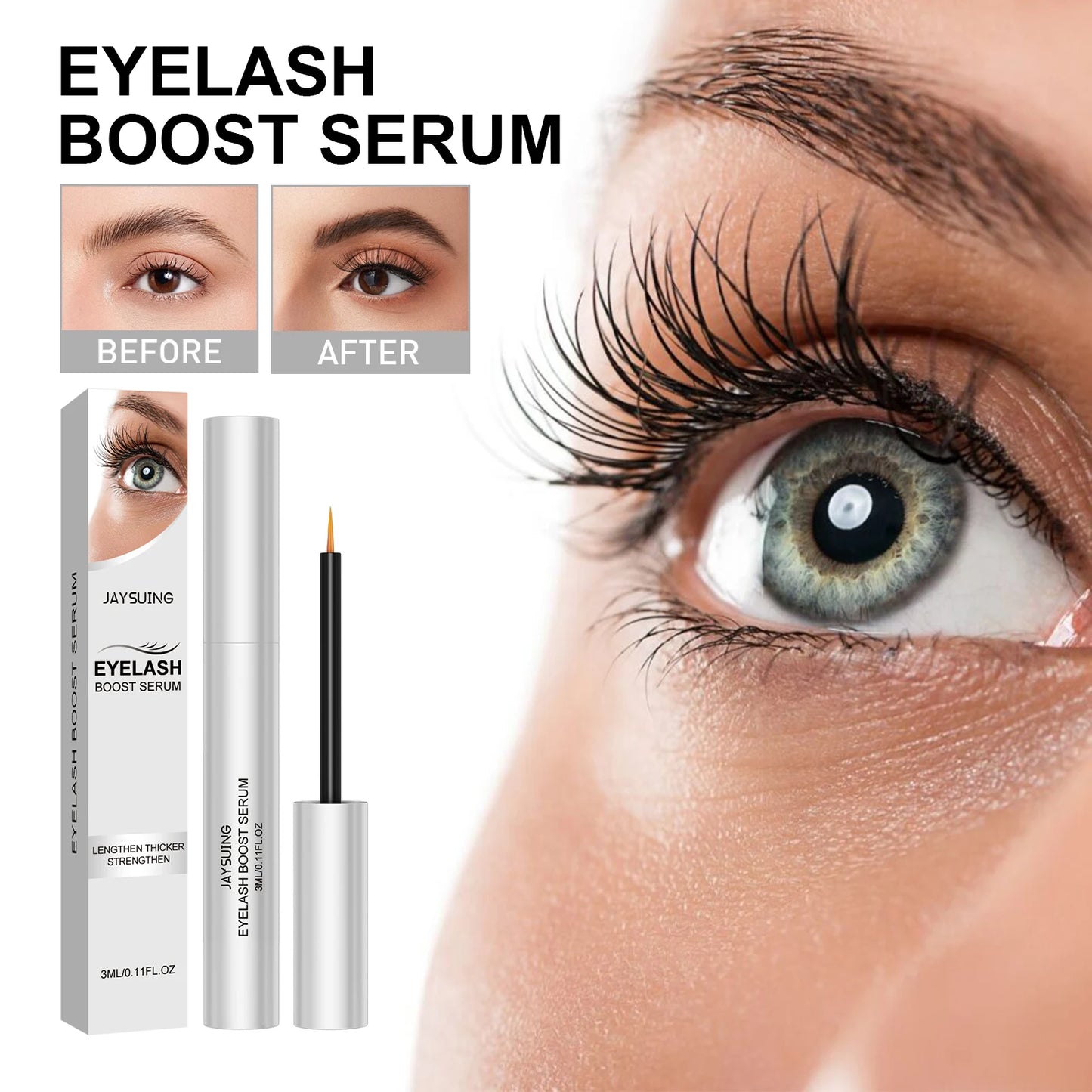 Eyelash Growth Serum Natural Curl Lengthening Lashes Lifting Liquid Volume Longer Thicker Fuller Nourishing Eyelashes Enhancer