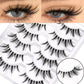 GROINNEYA Manga Eyelashes Natural Spiky Mink Lashes Natural Curl Full Strip Clear Stem Lashes Soft Fake Lashes Extension Makeup