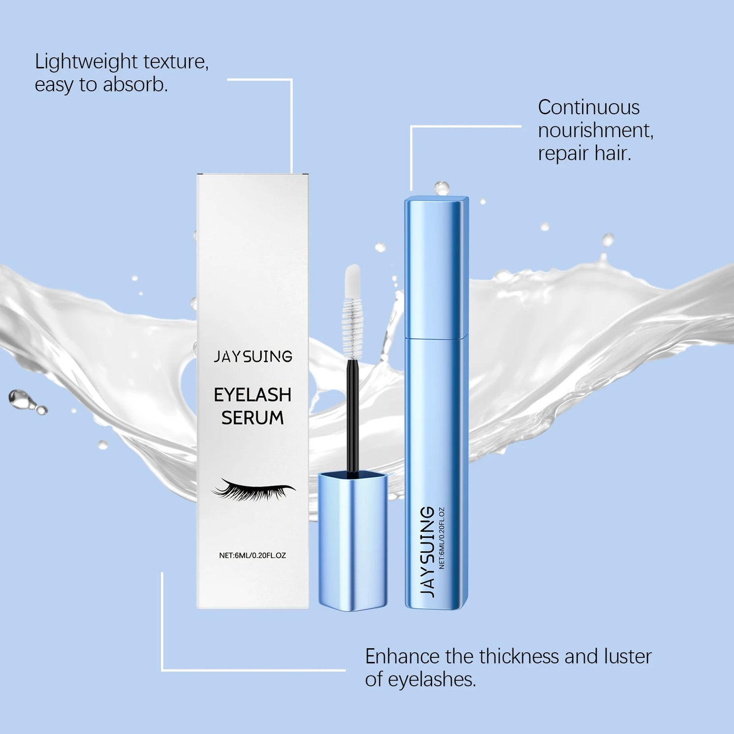 Jaysuing Eyelash Growth Serum Lengthening Lash Powerful Makeup Thicker Lashes Natural Curling Lash Lifting Care Products Beauty