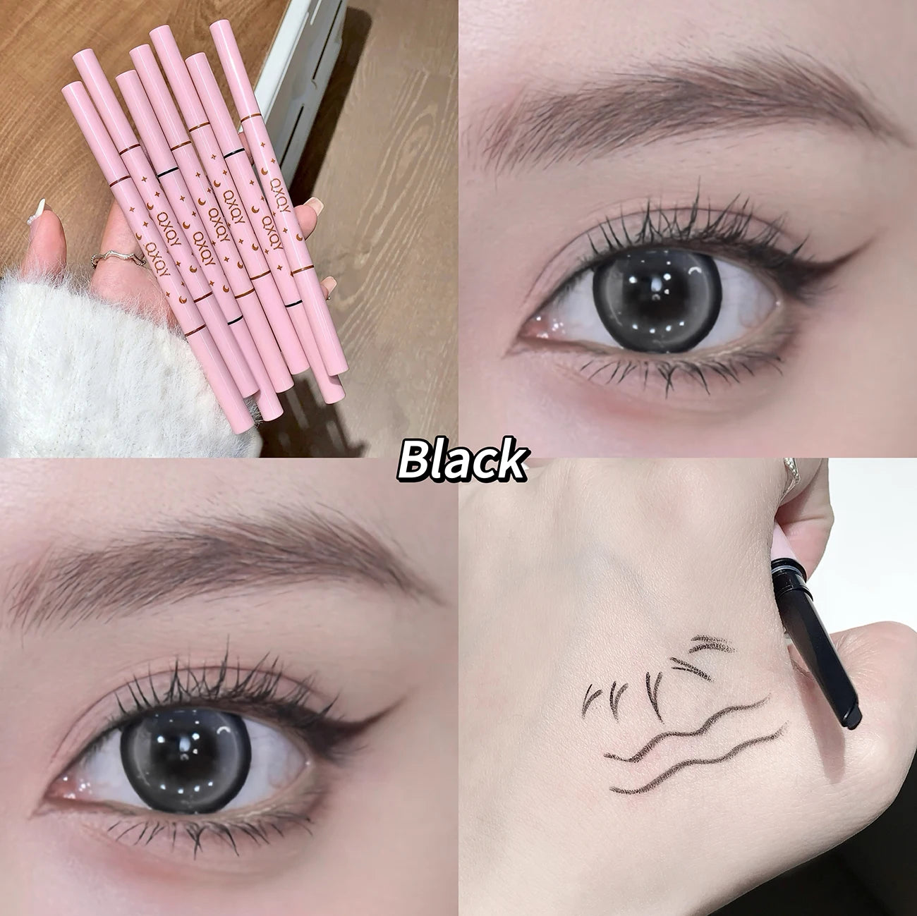 QXQY double head eyeliner gel pen Slippery double head design durable and not easy to smudge eyeliner gel pen