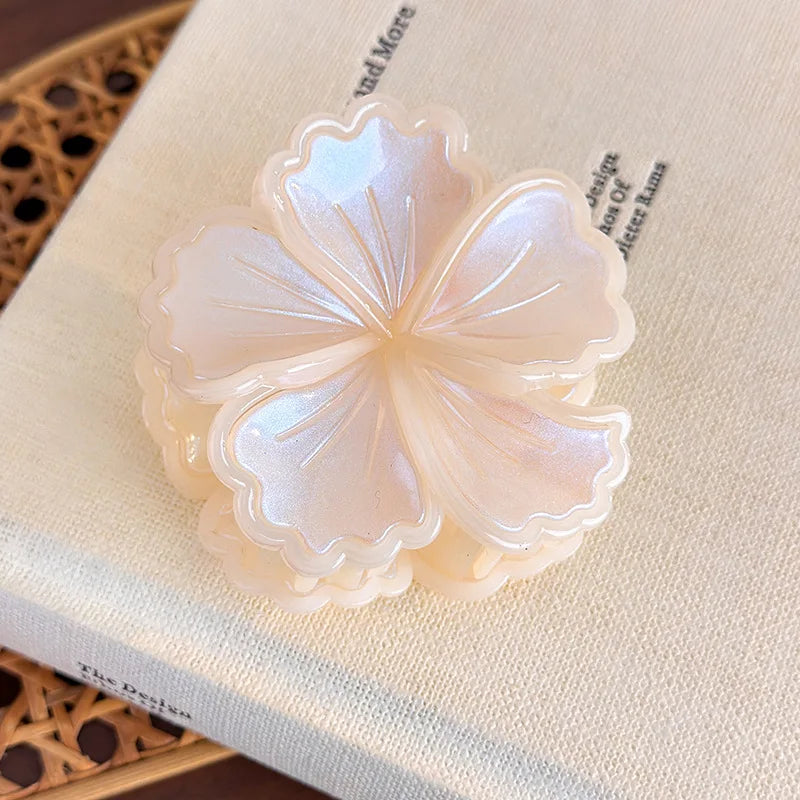 Hot New Arrival: Colorful Glittering Cabbage Flower Hair Clip Beach Vacation Style Back-of-Head Hair Accessory