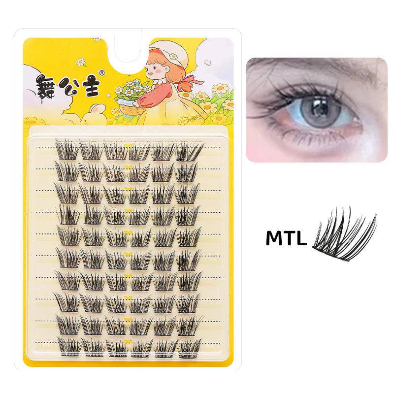 DINGSEN 10 rows Individual Eyelashes Wholesale 10-12mm Cluster Lashes Natural Anime False Kake Eyelashes Extension Makeup
