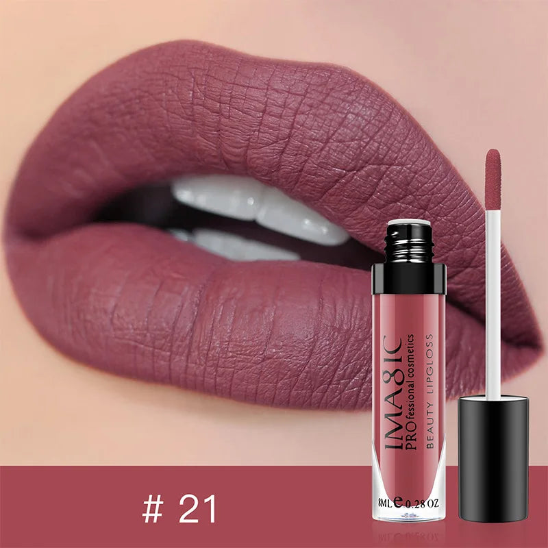 IMAGIC 1pcs matte  Sexy 28 color Matte Lipstick lipgloss Waterproof Long Lasting Gloss Beauty makeup lip gloss fashion lip