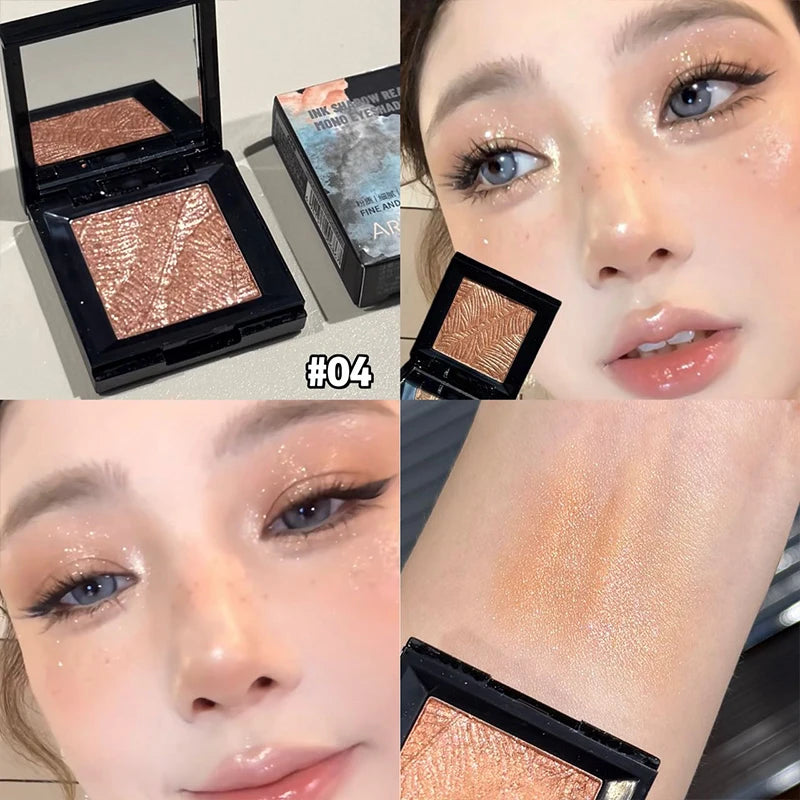 Monochrome Eyeshadow Palette Chrome Blue Pearl Glitter Highgloss Brightening Lasting Waterproof Metallic Luxury Eyeshadow Makeup