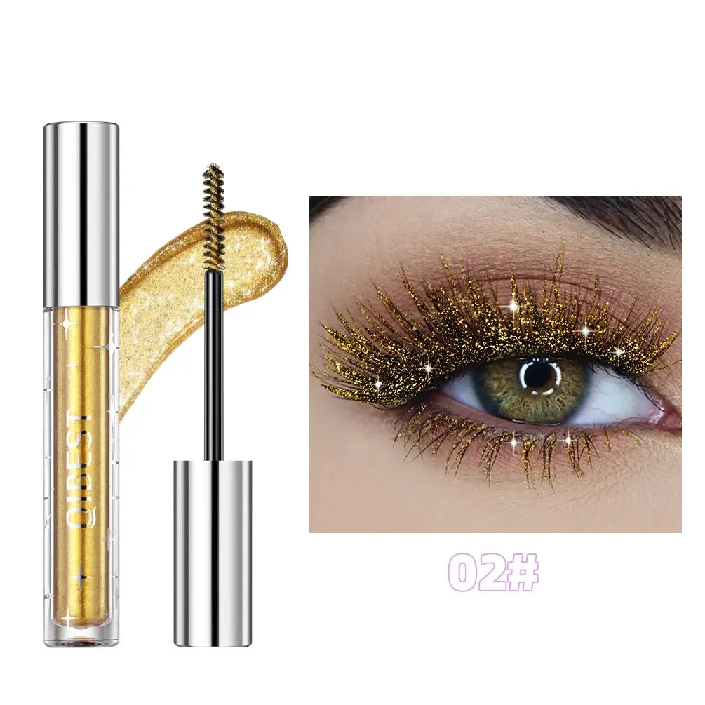 Sliver Gold Purple Diamond Glitter Mascara Quick Dry Long Lasting Waterproof Curling Thick Shiny Eyelash Sexy Mascara Makeup