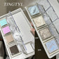 Dream Glittering Purple Eyeshadow Matte/Pearlescent Highlighter Makeup Monochrome Glossy Shiny Smoky Grey Eye Shadow Palette