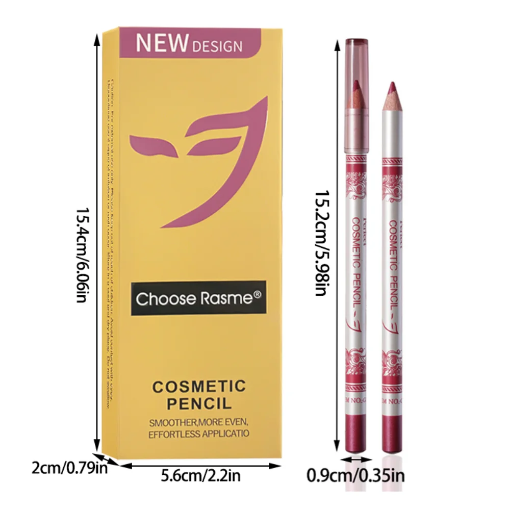 12PCS/PACK 2 in 1 Eyeliner 12 Colors Lip Pencil Long-lasting Waterproof Makeup Cosmetic Set Eye Liner HOT SALE