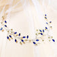 Vintage Blue Rhinestone Hair Comb Wedding Hair Accessories Bridal Hair Clip Headpiece Jewelry Bride Tiara Hair Ornament Gift
