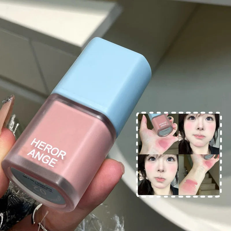 Low Saturation Matte Peach Pink Liquid Blush Nude Coffee Brown Blusher Easy To Apply Face Cheek Tint Natural Rouge Korean Makeup