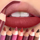 Dark Brown Waterproof Lip Liner Matte Long Lasting Makeup Pens 28 Colors Non-stick Cup Lipstick Pencil Women Party Lip Cosmetic