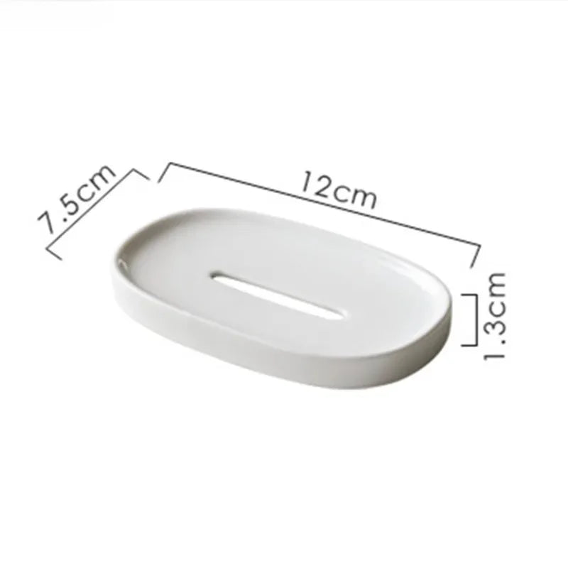 Simple Ceramic Soap Dish Creative Drain Soap Box Holder Nordic Home Hotel Toilet Soap Organizer Bathroom Accessories Holiday