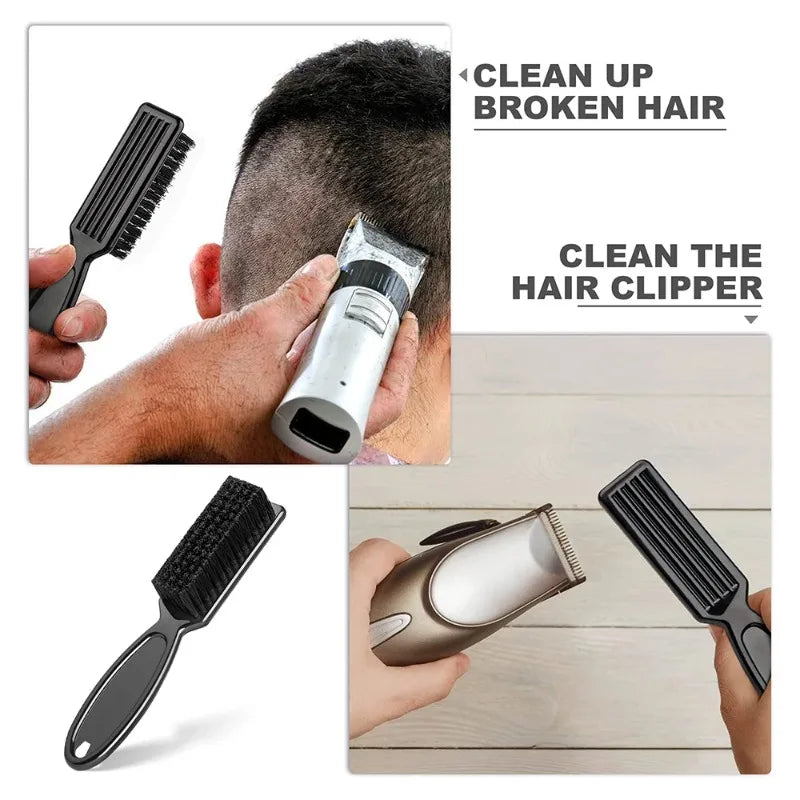Soft Hair Cleaning Brush Set Barber Neck Duster with Plastic Handle Hairdressing Carving Shape Head Cleaning Tool