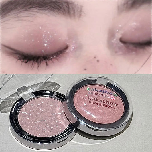Pink Glitter Eyeshadow Powder Highlighter Monochrome Diamond Shimmer Silkworm Brighten Highgloss Sequins Multi-purpose Makeup