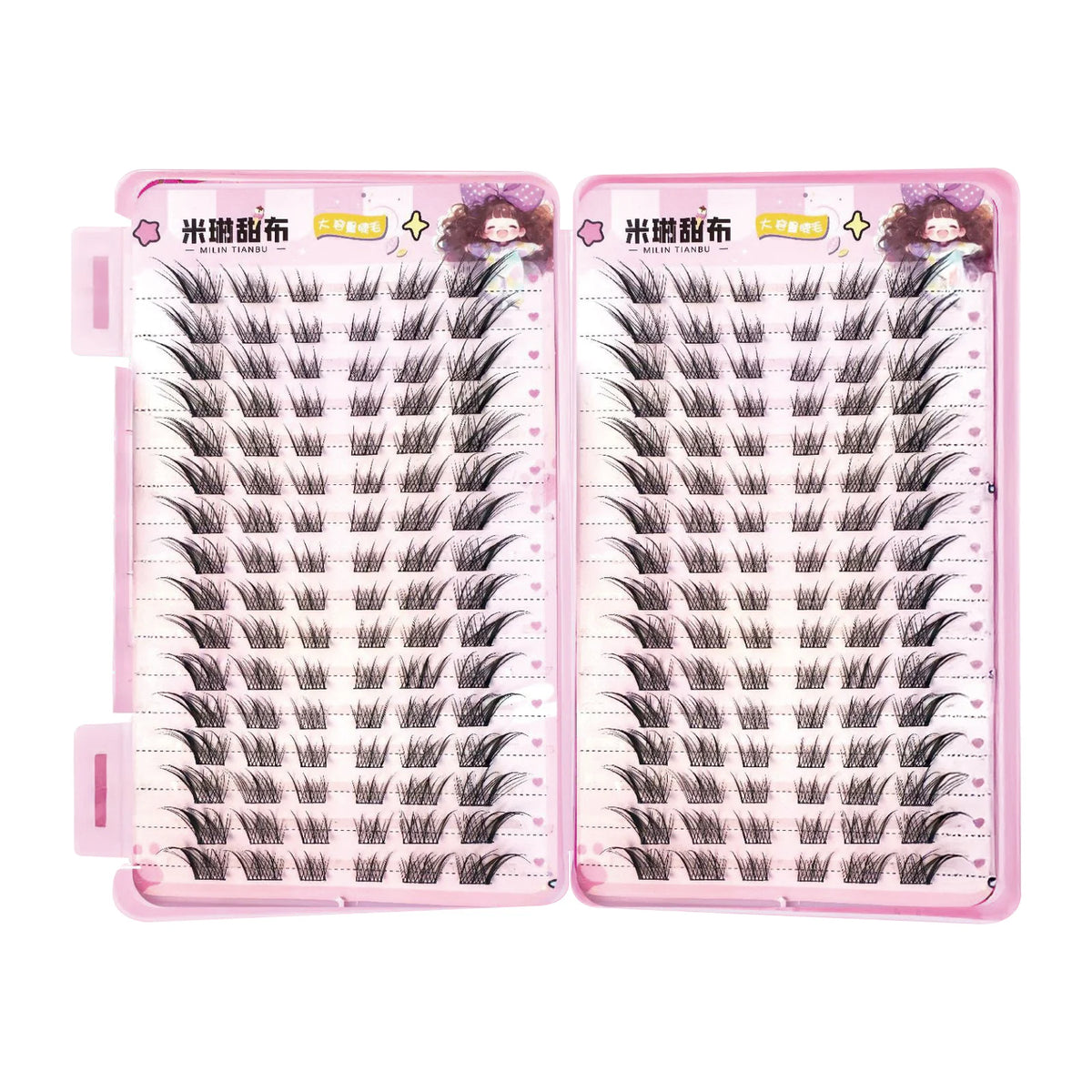32Rows Anime Cosplay Korean Fake Eyelashes Set Black Volume Foxes False Lashes Extension Curling Girl Group Style Large Capacity