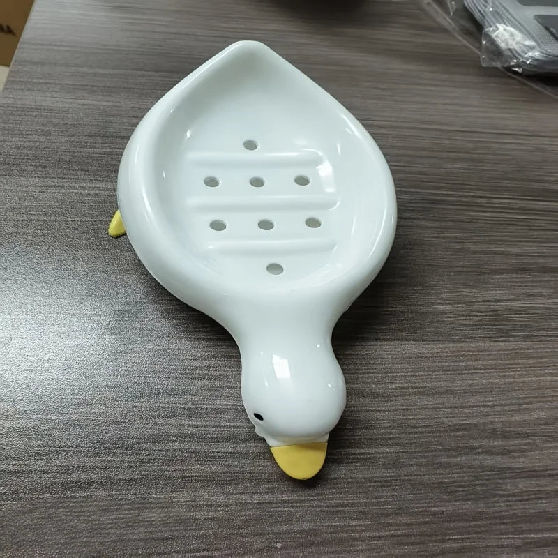Duck Soap Dish-Cute Self Draining Soap Holder,Creative Rack for Shower Bathroom Decor Organizer for Sink Countertop,Novelty Gift