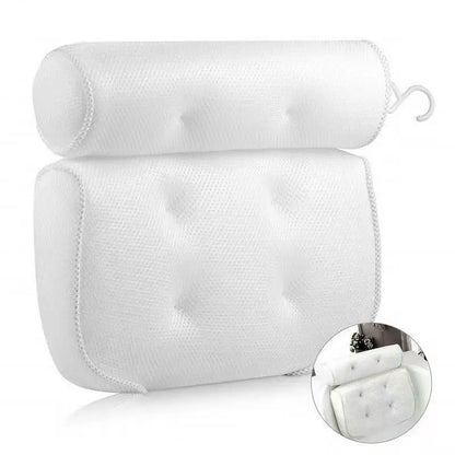 Bath Pillow Bathtub Pillow, Luxury Bath Pillows for Tub Neck and Back Support, Bath Tub Pillow Headrest with Soft 4D Mesh