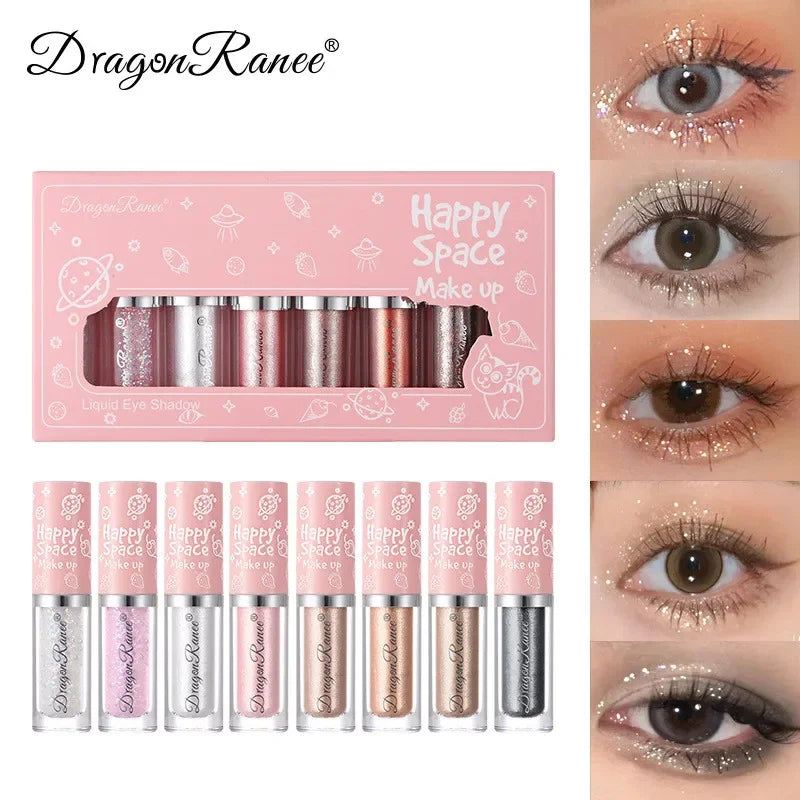 8 Colors Liquid Eye Shadow Glitter Sequins Pearlescent Lying Silkworm Pen Brightening Liquid Eyeshadow Highlight Shiny Eyeliner