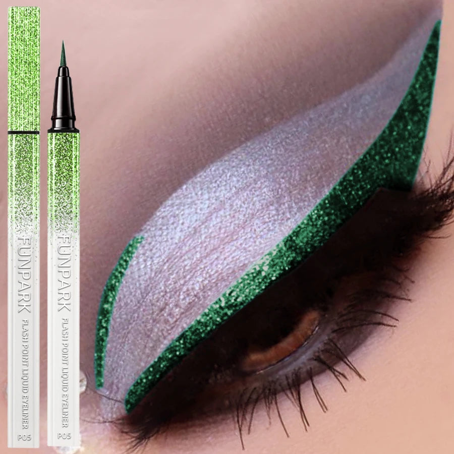 1PC Green Waterproof Eyeliner Sweat-proof Long Lasting Non-smudged Fast Drying Eye Liner Korean Makeup for Women Liquid Pen