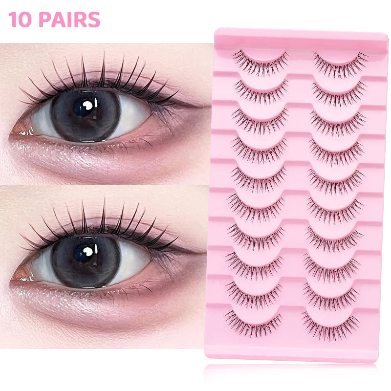 10 pairs Natural Lashes Manga Full Strip Lashes Makeup Bulk Wholesale Dropshipping Eyelash Extension Lashes Anime False Eyelash