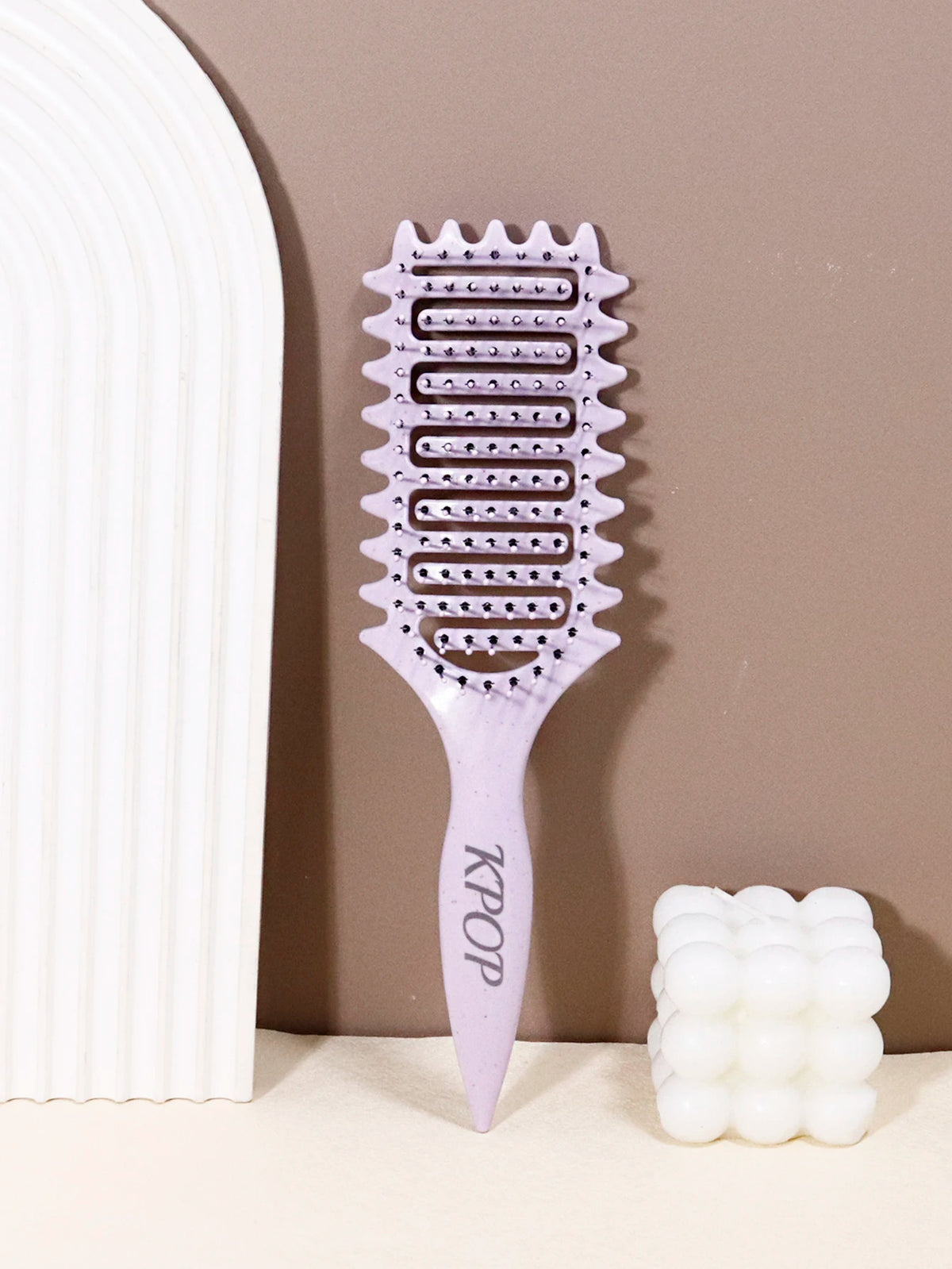 KPOP Curling Brush - Nylon bristles and ABS handle for creating curly hair styling Special for real hair wigs