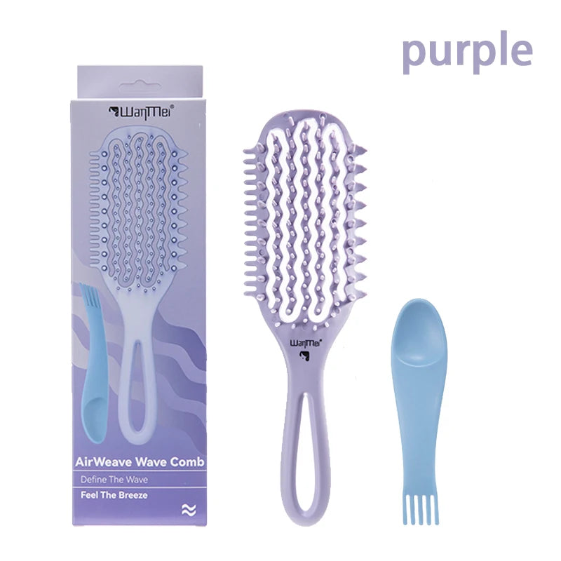 1Box Air Weave Wave Detangling Brush Anti-static Vent Hair Brush Scalp Massage Comb Hair Styling Tool for Curly Straight Hair