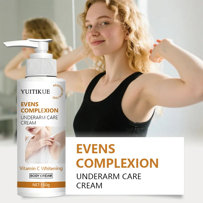 YUITIKUE Underarm Brightening Cream 150g - 2-in-1 Evens & Whitens, Vitamin C Formula, Dark Spot Corrector, Smooth Skin Care