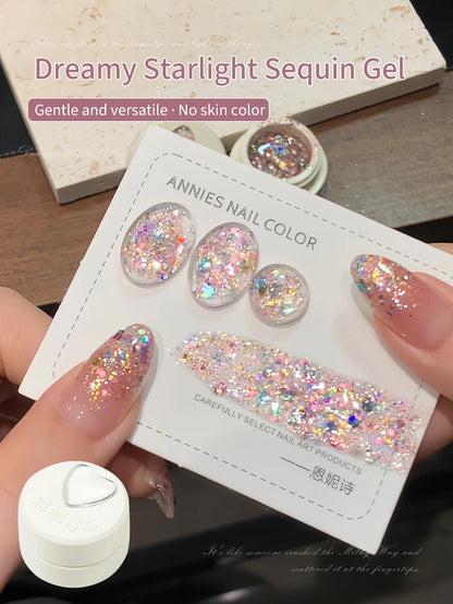 5g Explosive Flash Illusion Star Sequin Gel Nail Polish, Reflective Semi Permanent UV Nail Varnish, Gift For woman Salon