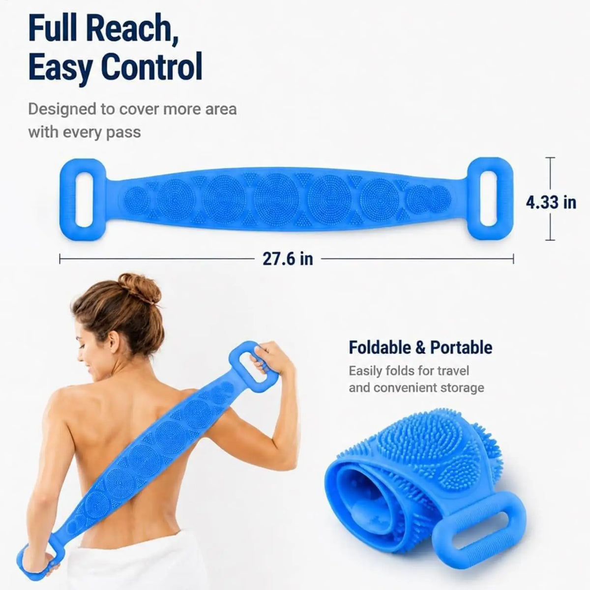 Silicone Brushes Bath Towels Rubbing Back Mud Peeling Body Massage Shower Extended Scrubber Skin Clean Shower Brushes