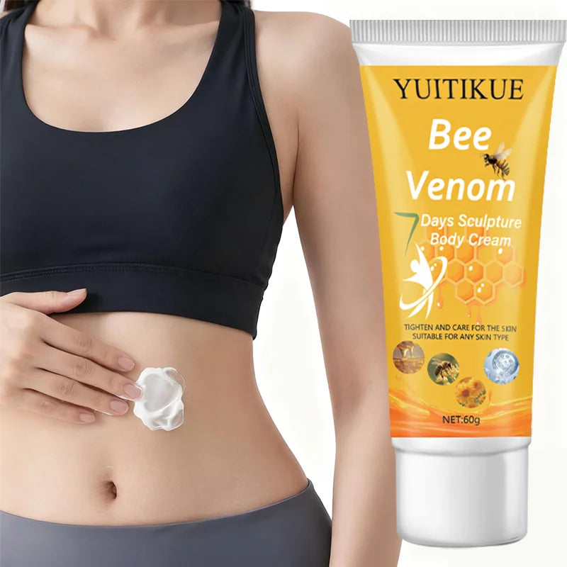 YUITIKUE Bee Venom 7 Days Sculpture Body Cream 60g - Tightens & Moisturizes Skin, for All Skin Types
