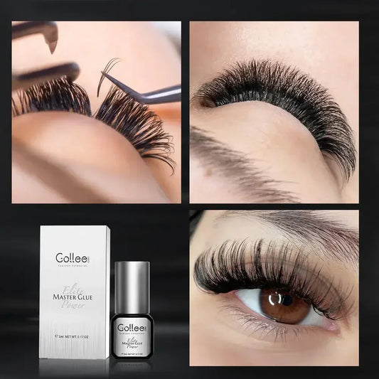 Gollee 0.5S Glue for Eyelashes Extra Strong Glue 50-60days Black Eyelash Glue Lash Extension Supplies Adhesive for Eyelash
