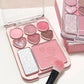 8-color Love Heart Eyeshadow Palette Pearly Glitter Shiny Highlighter Shadow Shimmer Gray Pink Blush Eyeshadow Brighten Make Up