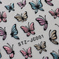Glitter Butterfly Nail Stickers Decals Charm 3D Shiny Blue Pink Design Self Adhesive Sliders Nail Art Foils Manicure Decorations
