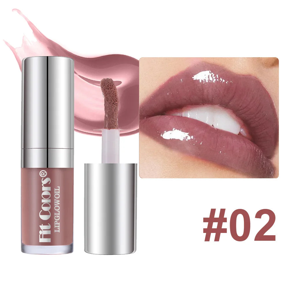 Crystal Jelly Lip Gloss Moisturizing Oil Shiny Red Brown Lip Oil Shimmer Moisturizing Women's Lip Gloss Makeup Gloss Cosmetics